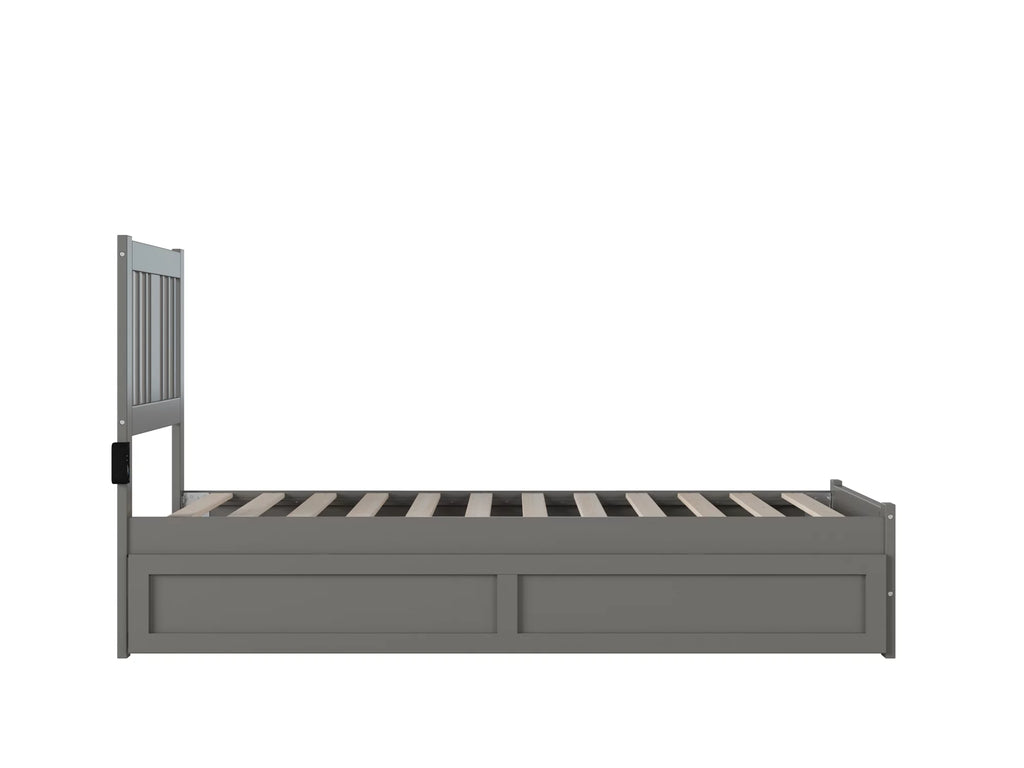 AFI Tahoe Twin Wood Platform Bed with Headboard Footboard & Twin Trundle, Grey