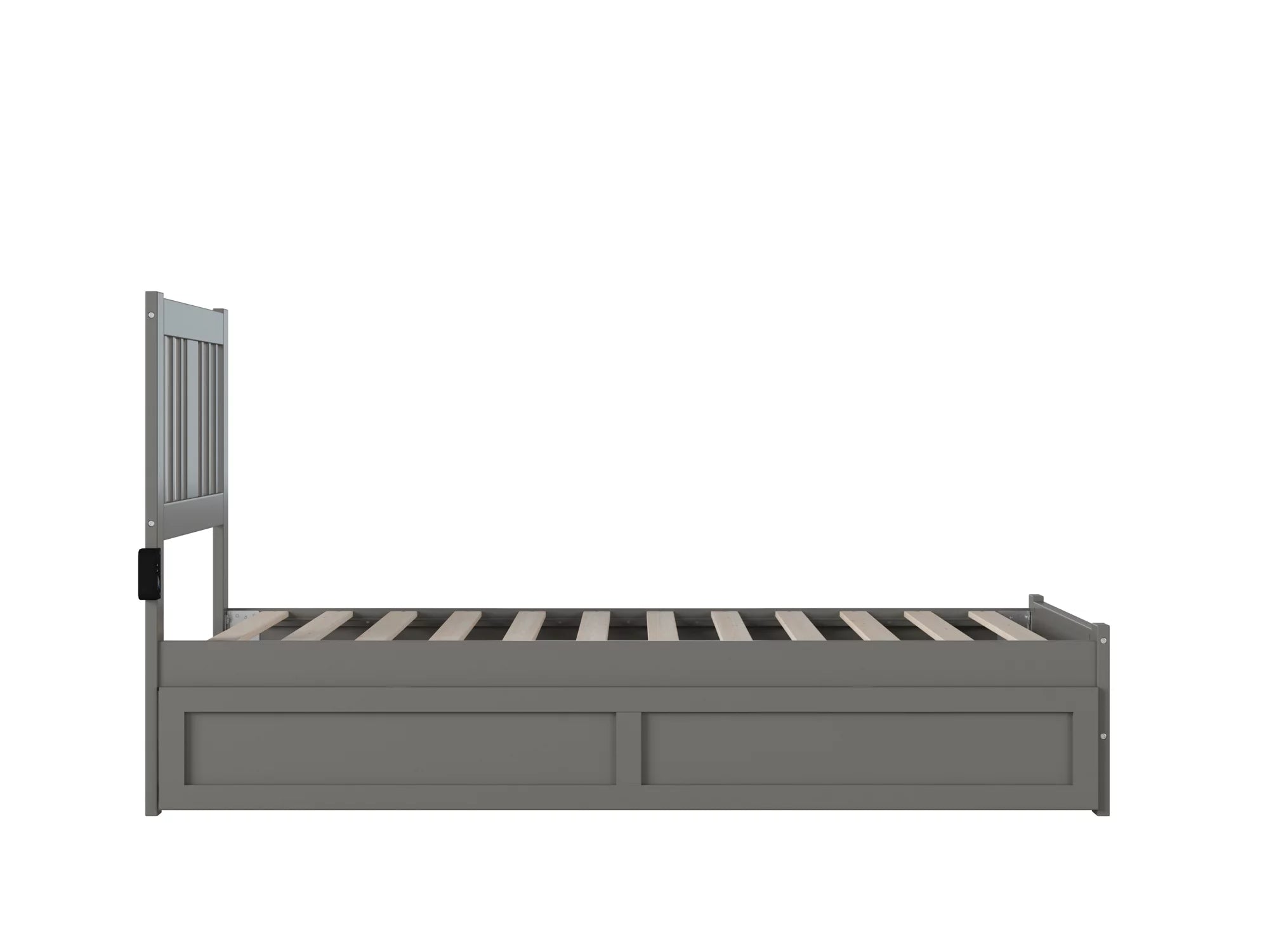 AFI Tahoe Twin Wood Platform Bed with Headboard Footboard & Twin Trundle, Grey