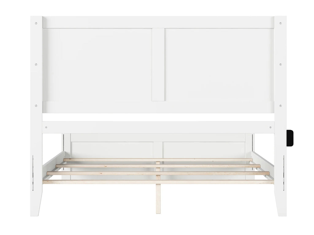 AFI Canyon White Solid Wood Foundation Bed Frame with Matching Footboard, Queen