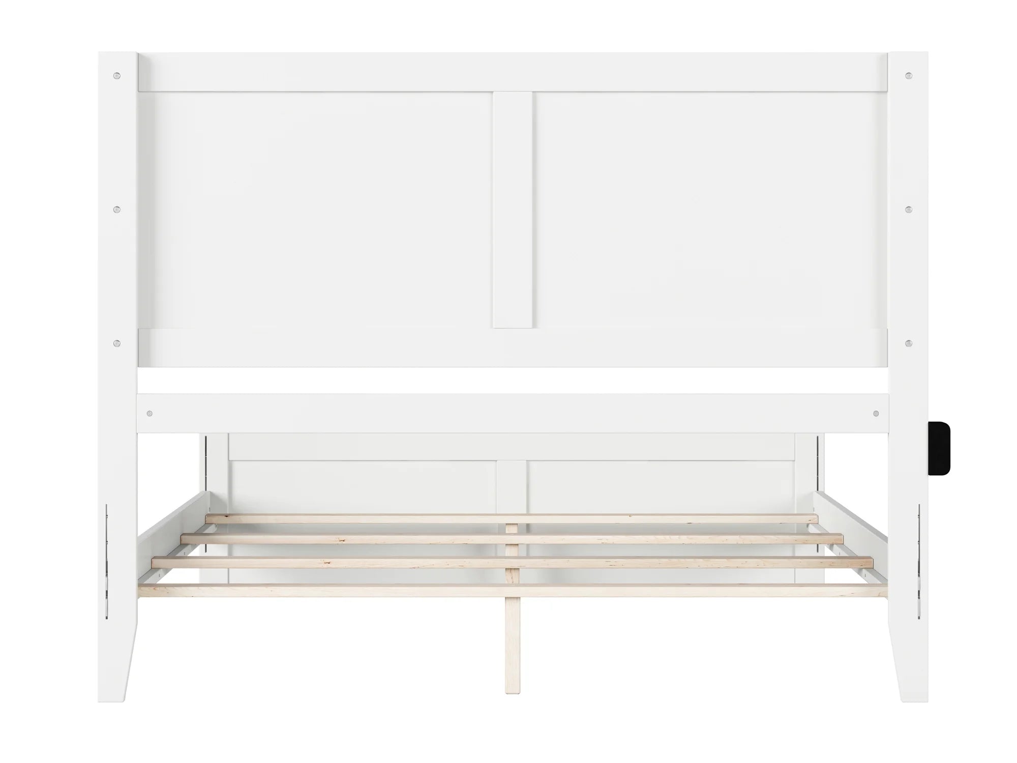 AFI Canyon White Solid Wood Foundation Bed Frame with Matching Footboard, Queen