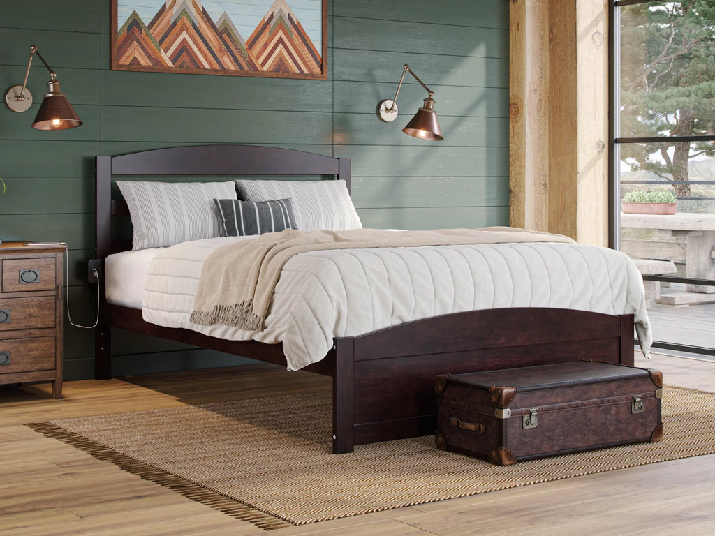 AFI Warren 14" Queen Wood Platform Bed Frame with Headboard and Footboard, Espresso