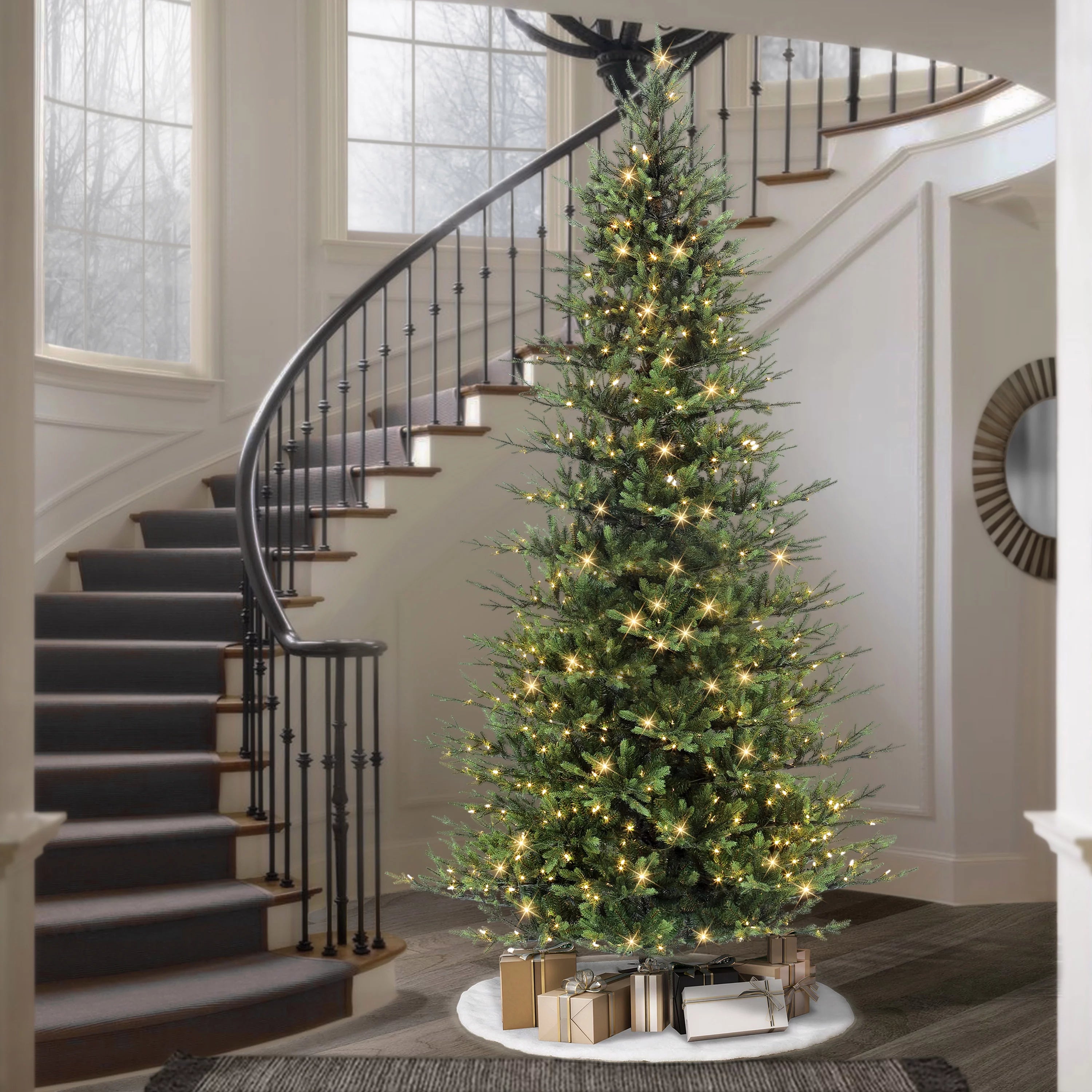 10 ft Pre-Lit Slim Balsam Artificial Fir Tree