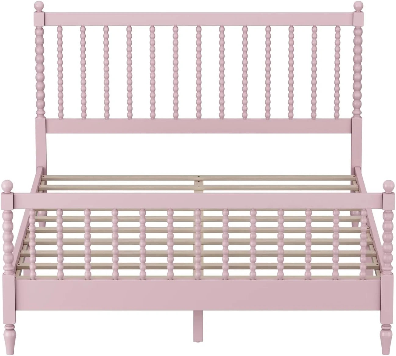 3Pcs Bedroom Set With 2 Nightstands, Queen Size Bed Frame With Gourd Shaped Headboard And Footboard, Solid Wood Platform Bed, No Spring Box Required,