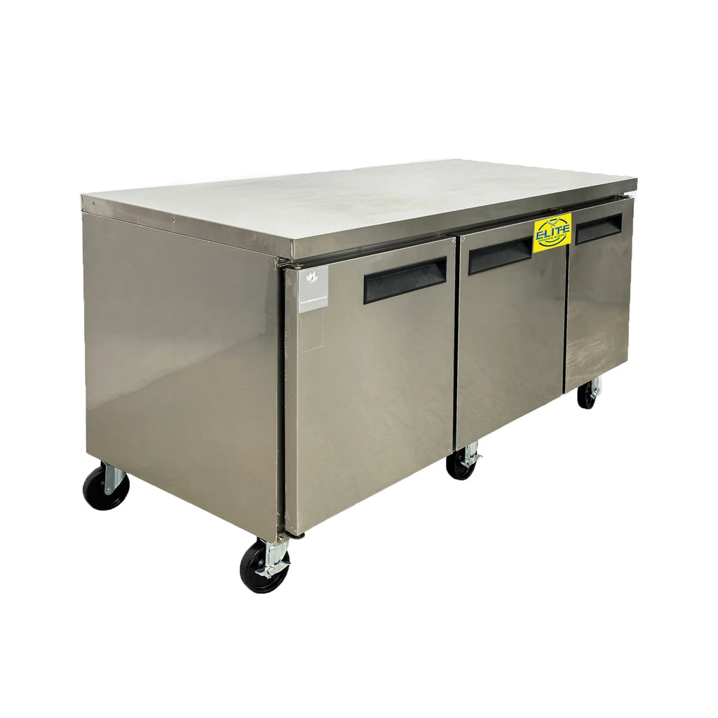 72 in. Commercial Undercounter Freezer 19 Cu.Ft. Stainless Steel Three-Door Commercial Freezer Heavy Duty