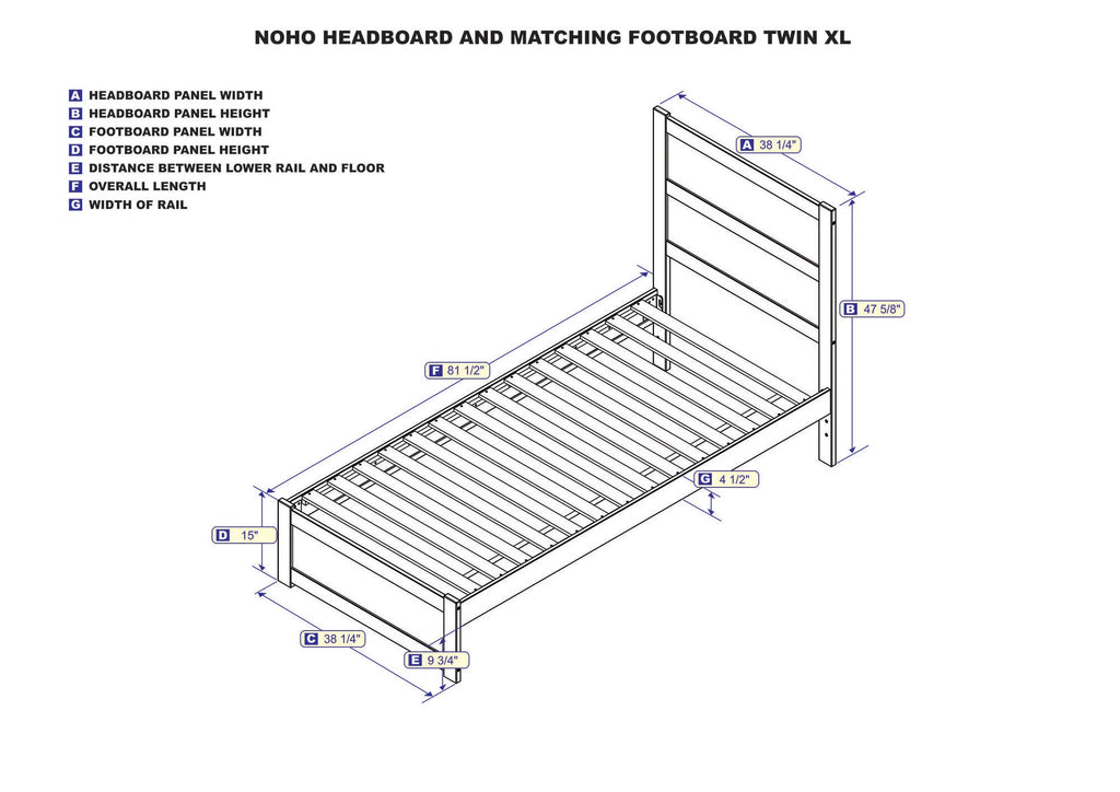 AFI NoHo 14" Twin XL Wood Platform Bed with Modern Panel Headboard & Footboard, Espresso