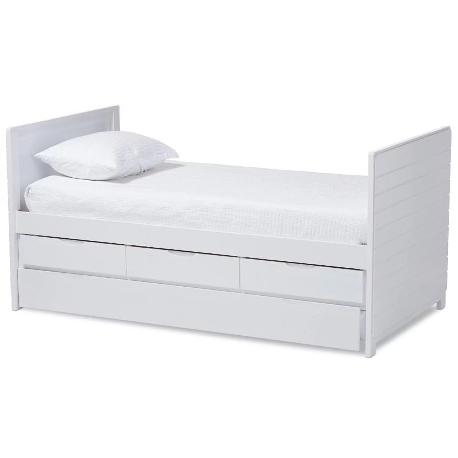 Baxton Studio Linna Storage Daybed with Trundle in White