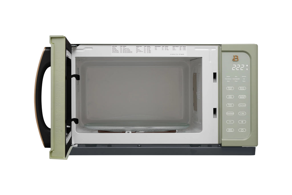 Beautiful 1.1 Cu ft 1000 Watt, Sensor Microwave Oven, Sage Green by Drew Barrymore, New