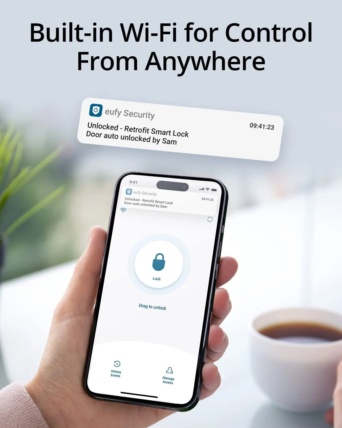 Anker eufy Security E260 Retrofit Smart Lock+Wireless Keypad, Fingerprint Smart Lock, Wi-Fi Lock