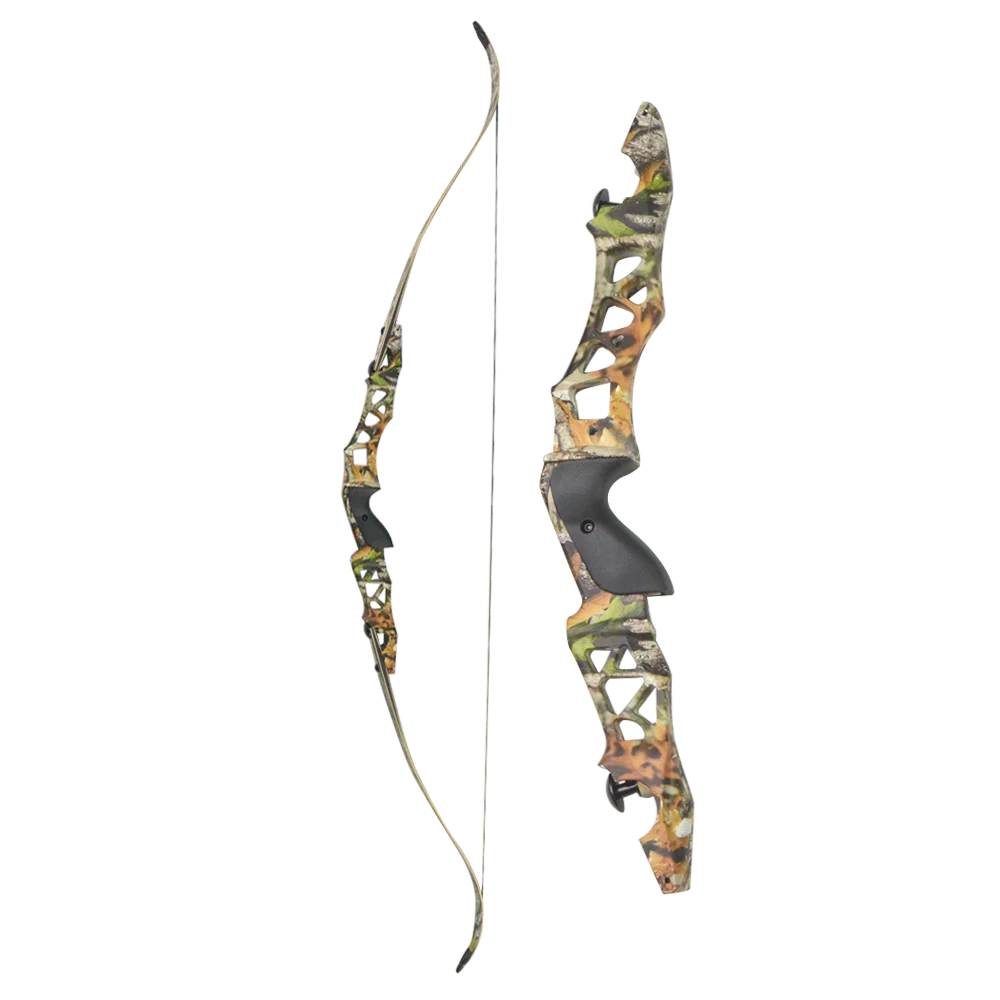 64 inch 30-60 lbs Outdoor Shooting Alloy Material Jungle Coating Hunting and Archery Adult Bow （camo 40lbs）