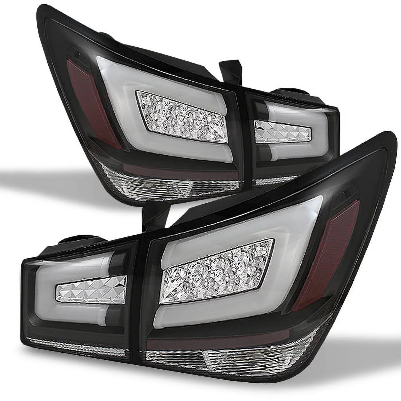 AKKON - For 10-15 Chevy Cruze 16 Limited J300 Black Bezel LED Light Tube Design Full LED Tail Lights Brake Lamps 4pcs Set