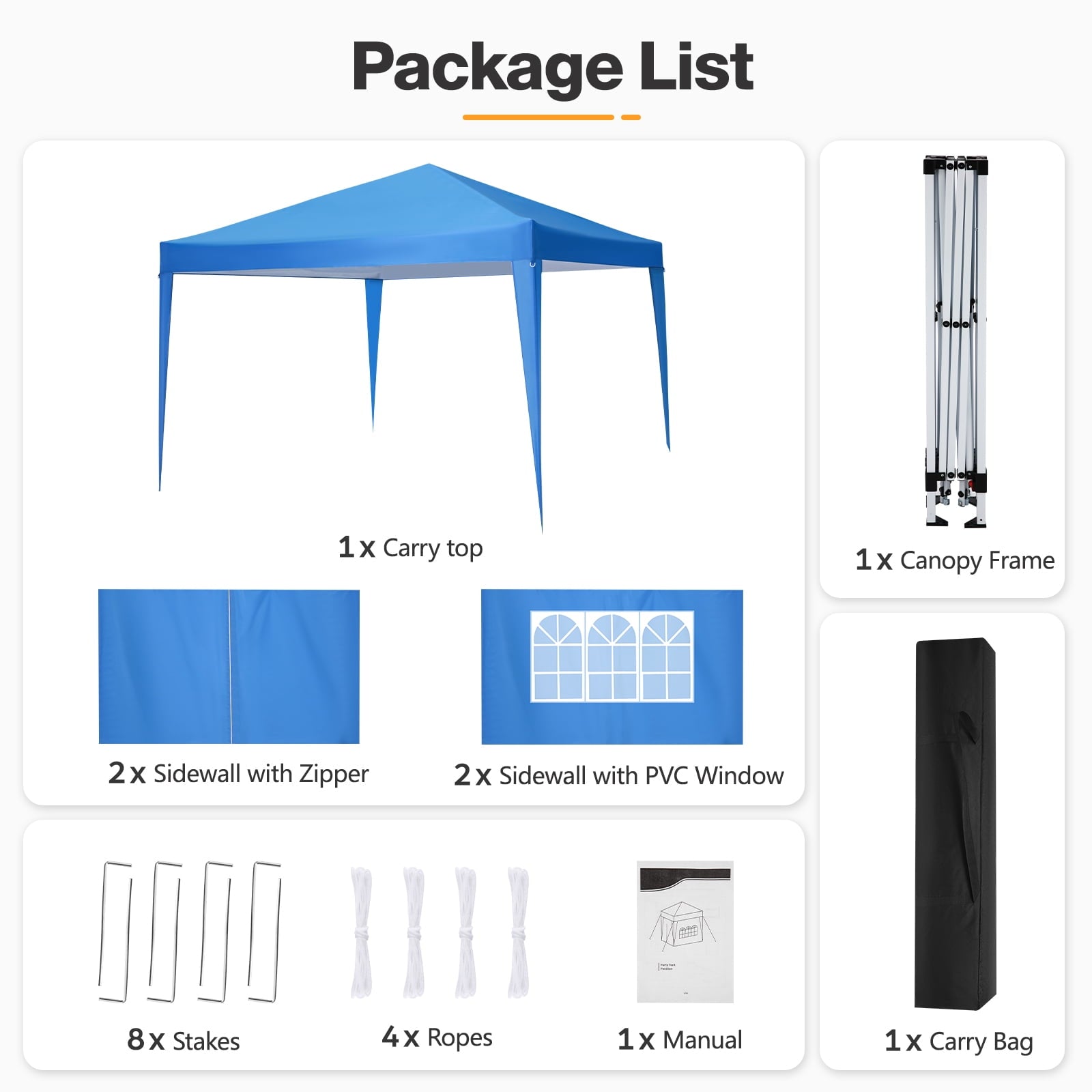 10'x 10' Pop up Canopy 1 Person Setup Canopy Portable Outdoor Party Instant Shelter with 4 Removable Sidewalls & Carrying Bag for Wedding Picnics Camping, White