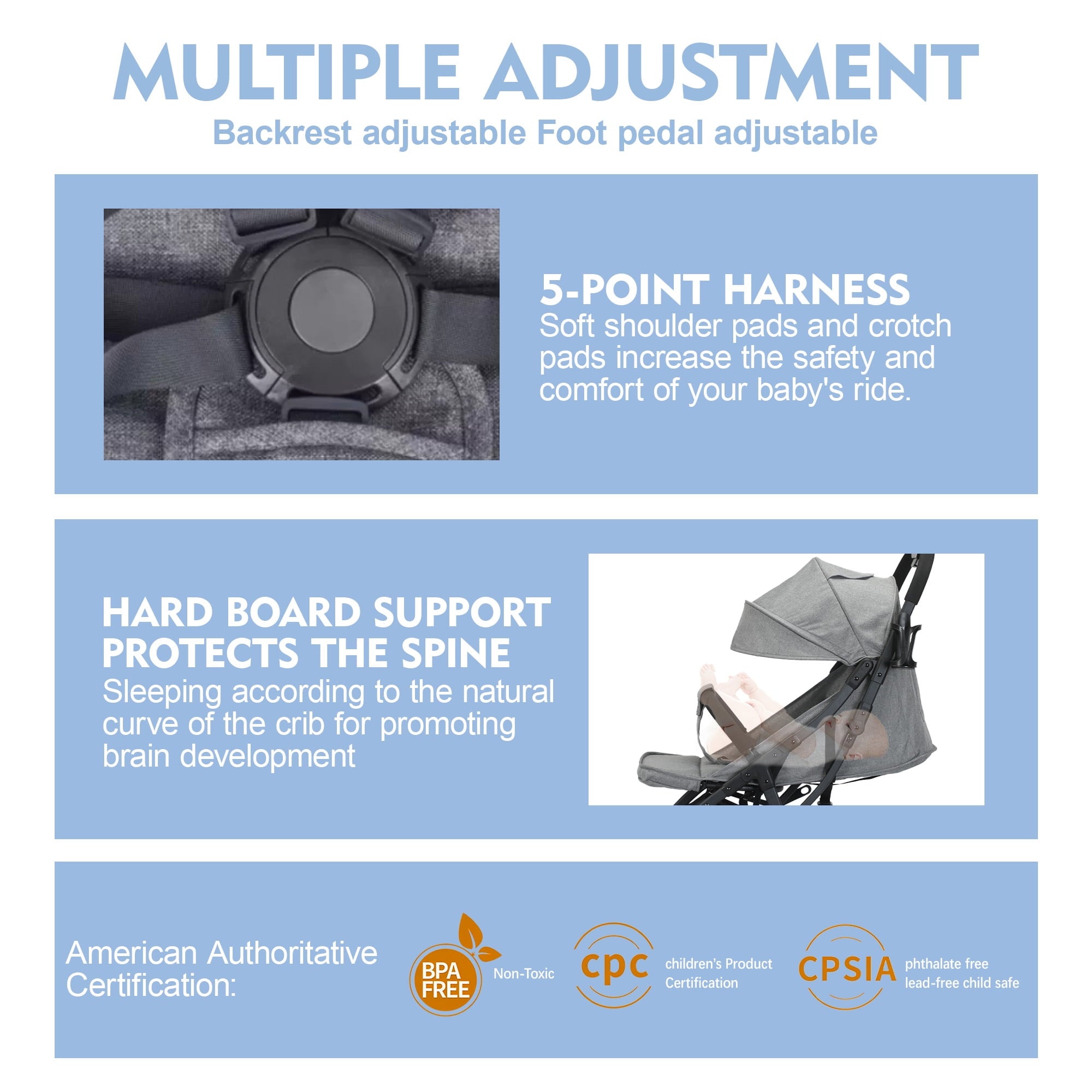 Baby Stroller, 2 in 1 Convertible Baby Stroller Folding Infant Newborn Reversible Bassinet Pram