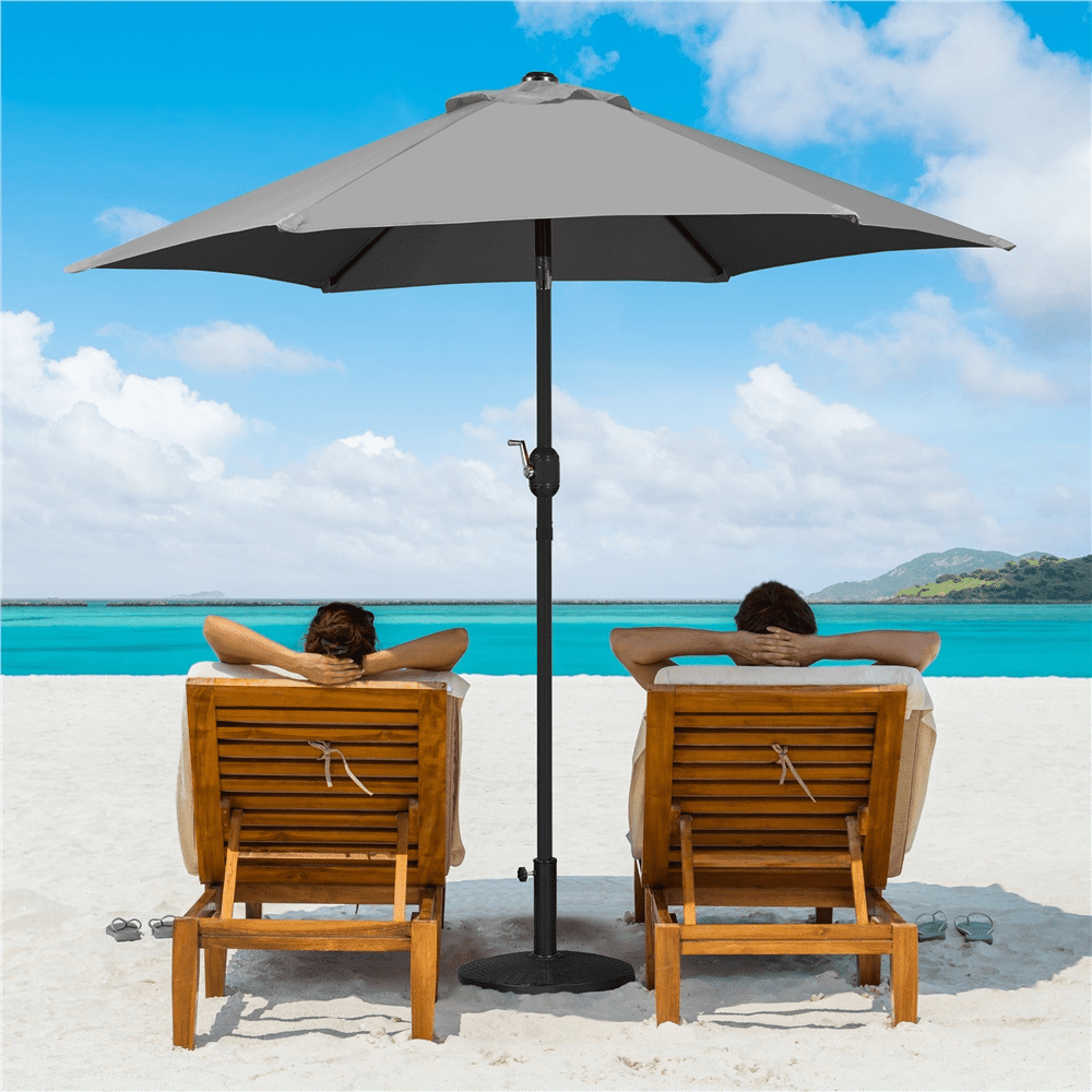 Alden Design Patio Umbrella with Crank and Push Button to Tilt, Multiple Sizes and Colors