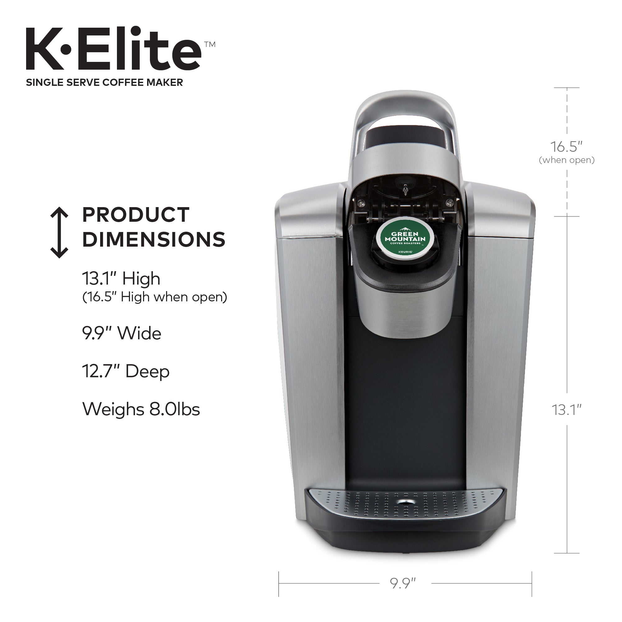 Keurig K-Elite, Single Serve K-Cup Pod Coffee Maker, Brushed Gold