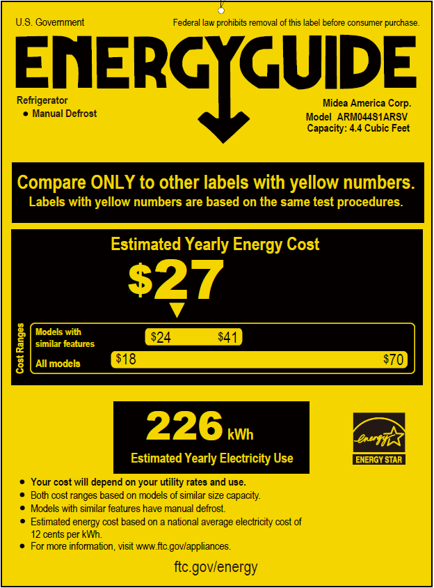 Arctic King 4.4 Cu ft One Door Mini Fridge ARM044S1ARSV, Stainless
