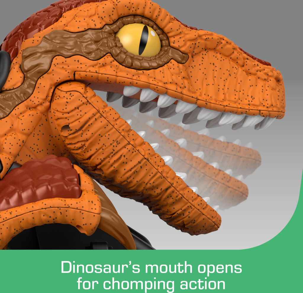 12V Power Wheels Jurassic World Dino Racer Battery-Powered Ride-On ATV Dinosaur Toy, Orange