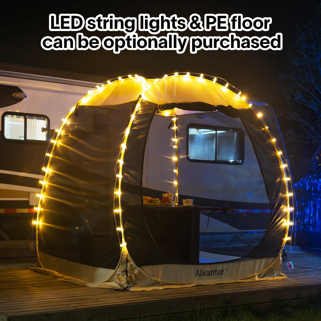 Alvantor Screen House Room Camping Tent Outdoor Canopy Dining Gazebo Pop Up Sun Shade Hexagon Shelter Mesh Walls Not Waterproof 10'x10' Beige