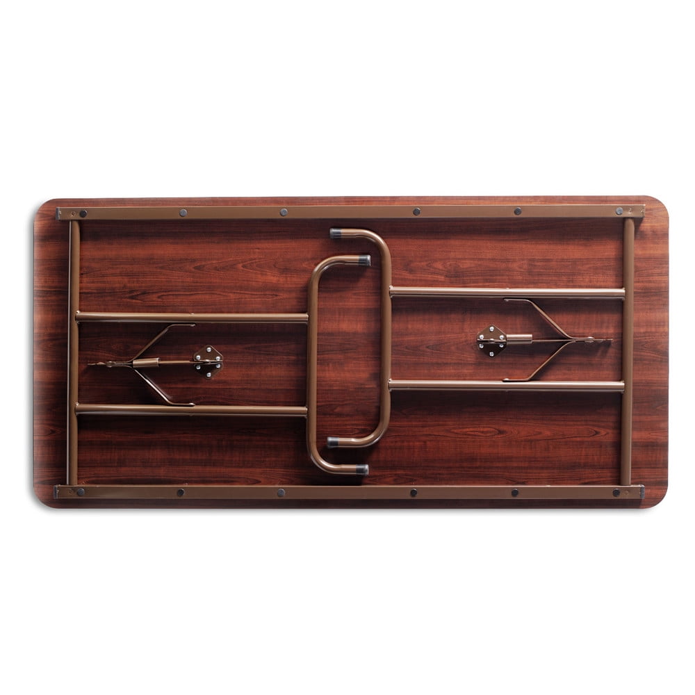 Alera Wood Folding Table, Rectangular, 48w x 23.88d x 29h, Mahogany