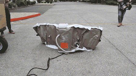 ALEKO 145 Gallon 2 Person Brown Oval Inflatable Jetted Hot Tub with Cover