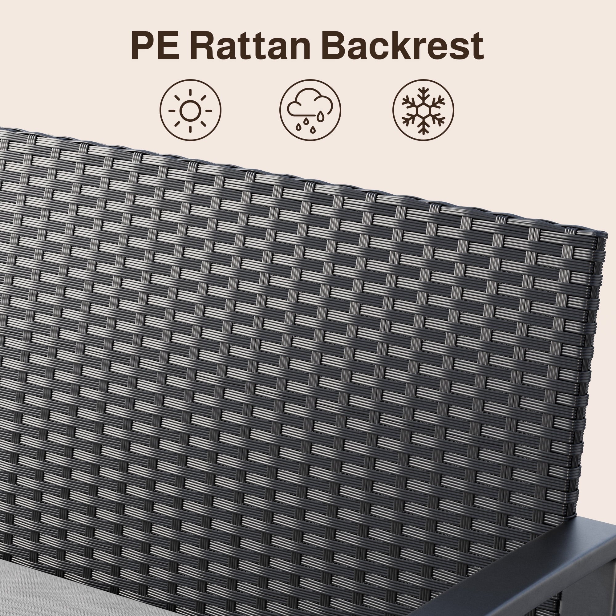 Aiho 4 Pieces Wicker Patio Furniture Set Clearance .Outdoor Chairs with  Coffee Table for Garden, Bistro, Porch, Balcony, Backyard ,Gray