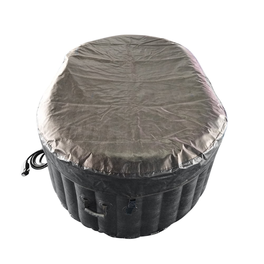 ALEKO 145 Gallon 2 Person Brown Oval Inflatable Jetted Hot Tub with Cover