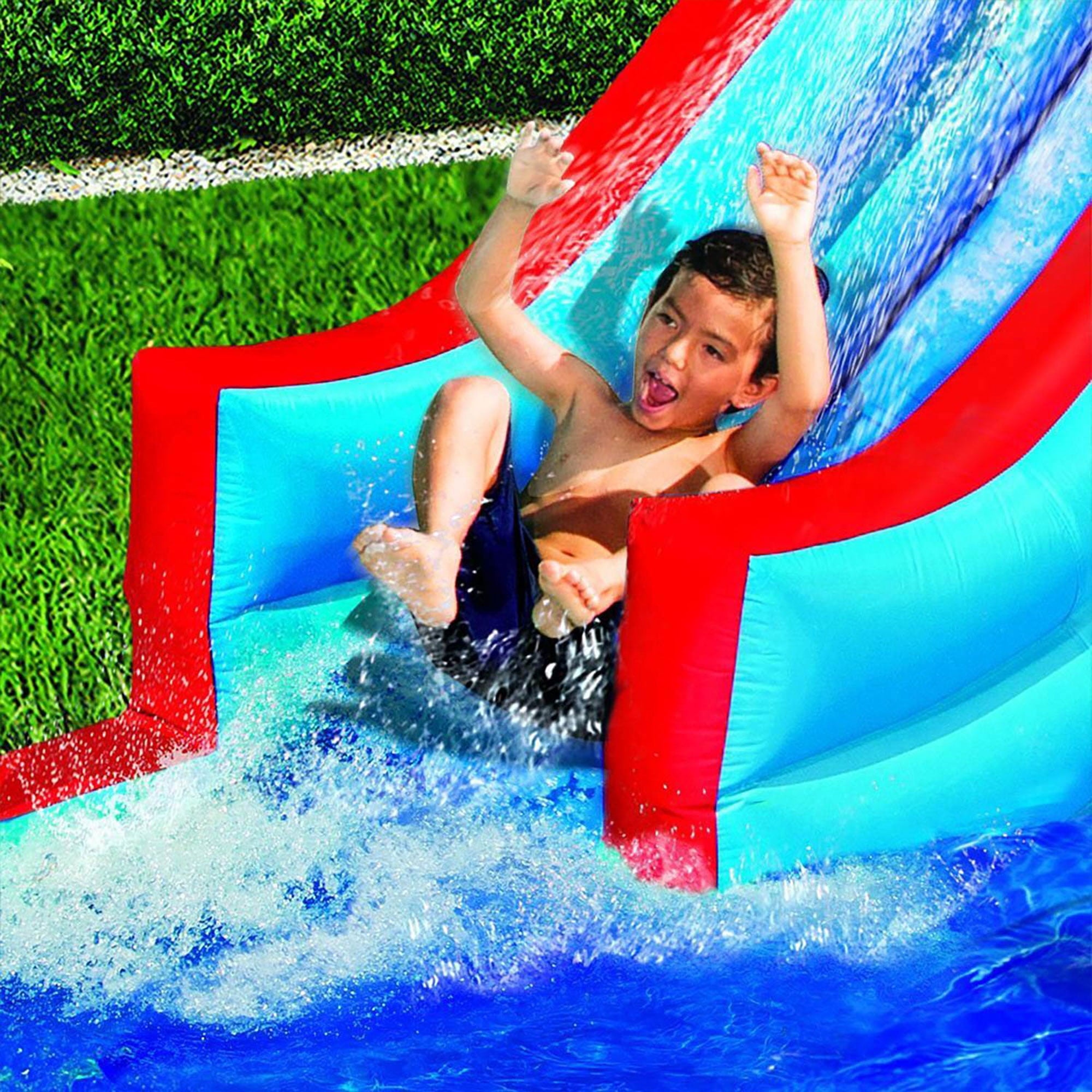 Banzai Slide N' Soak Inflatable Outdoor Kids Splash Pool Water Park