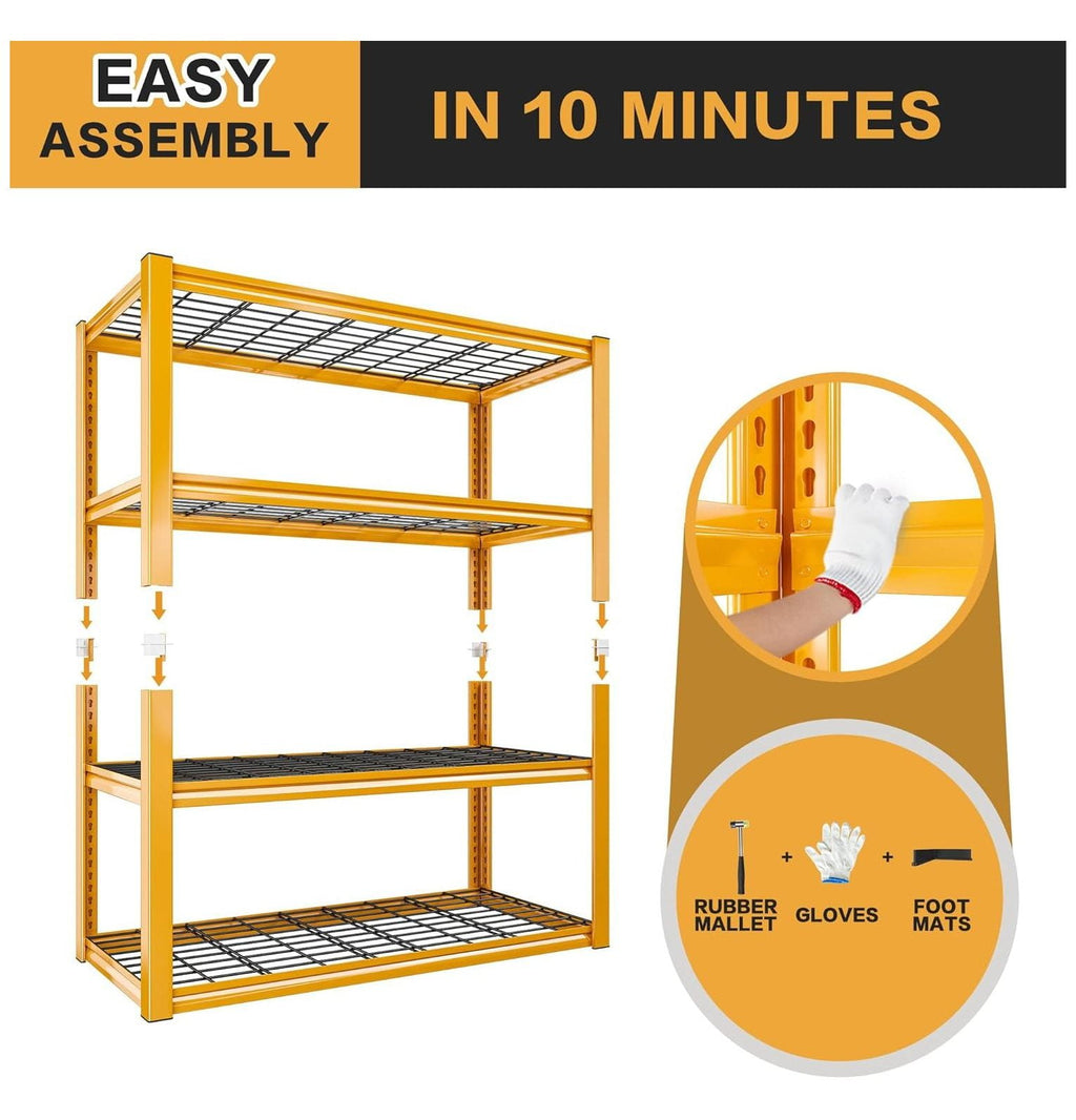 40"W Garage Shelving Heavy Duty Loads 2240LBS Garage Storage Shelves Heavy Duty Shelving 4-Tier Adjustable Metal Shelves for Storage Rack Industrial Shelving Utility Shelf,40"W X19.5"D X59.5"H