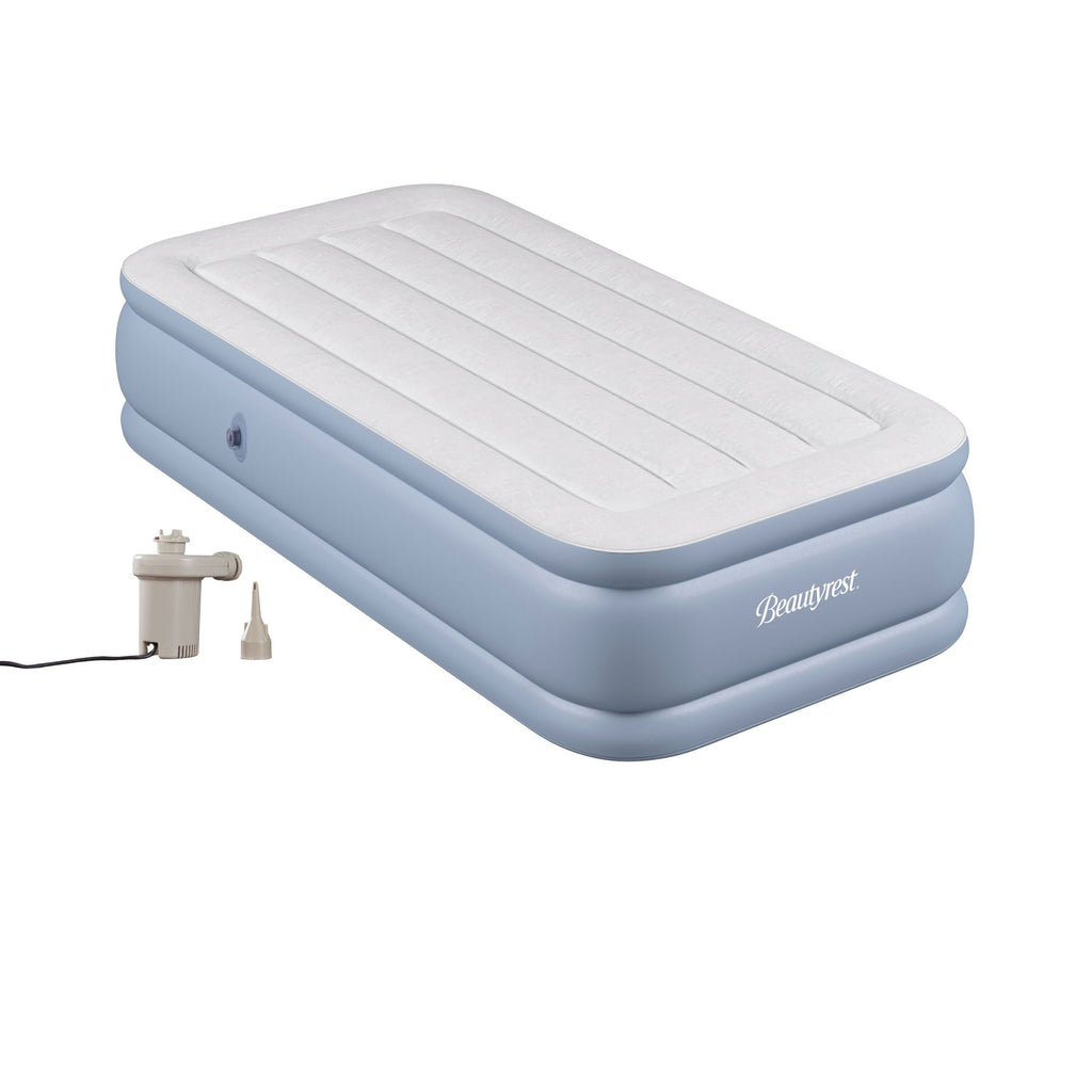 Beautyrest Hi Loft 17" Queen Air Bed Mattress, Raised Inflatable Blow-Up Bed, Powerful Pump, Adjustable Firmness