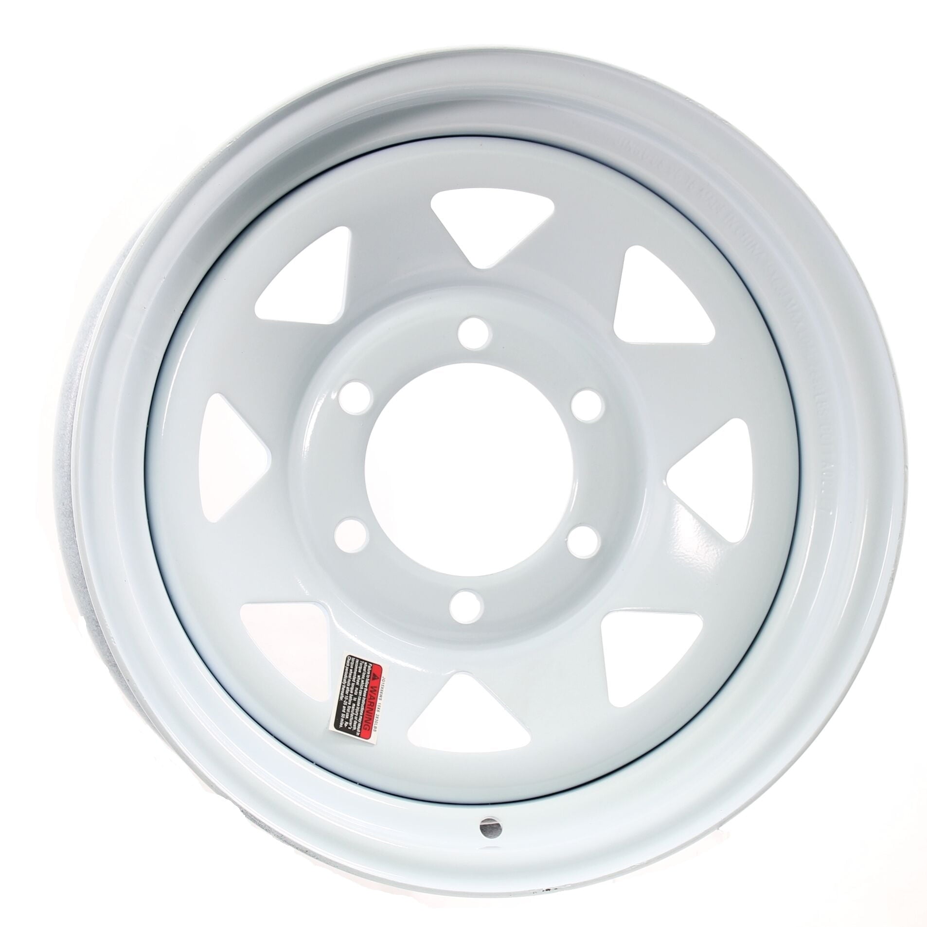 2-Pack Trailer Rims Wheels 15x6 6 Bolt Hole 5.5 in. OC White Steel Spoke