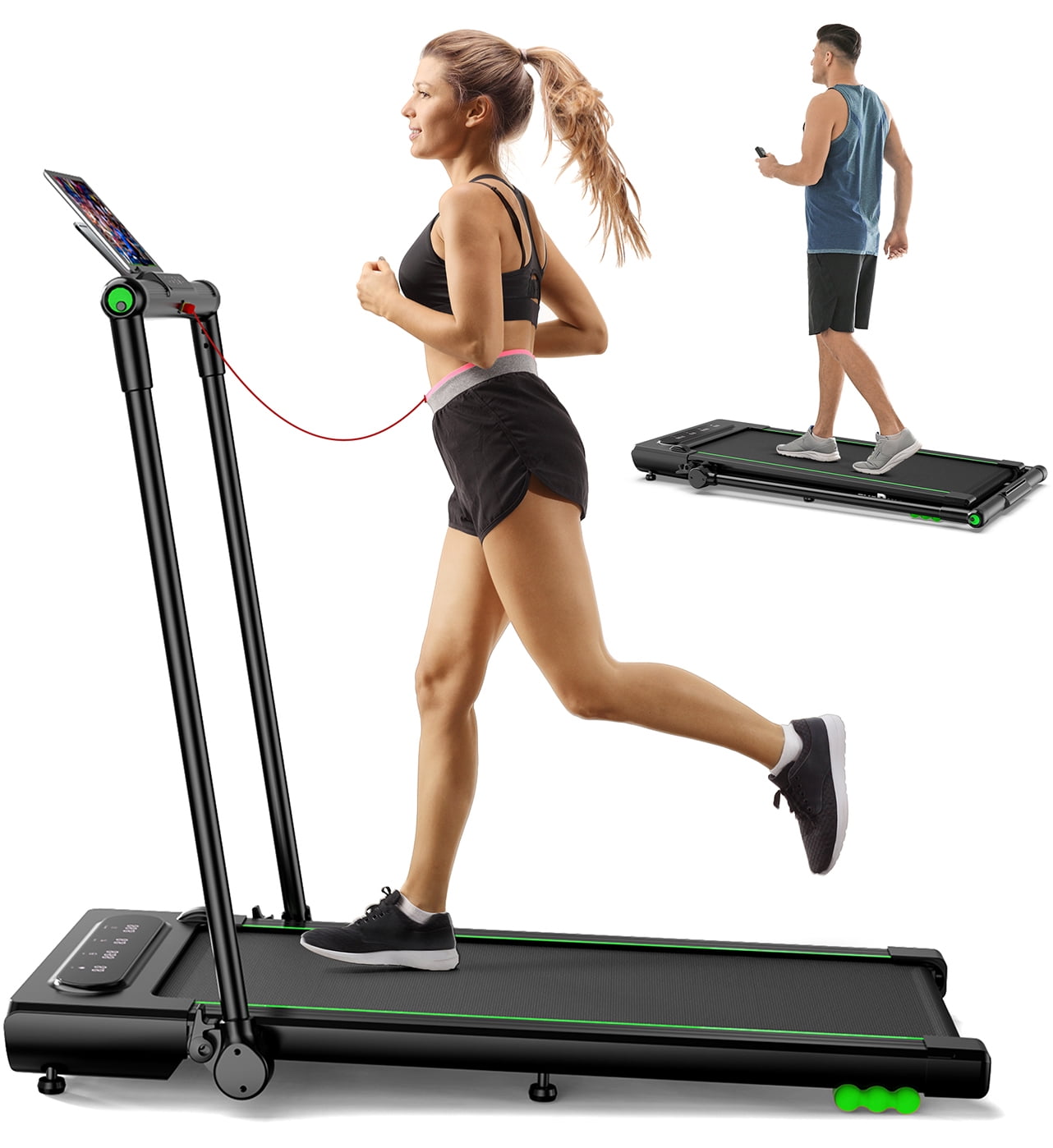 2 in 1 Walking Pad,Under Desk Treadmill for Home/Office, Neche Folding Treadmill 2.5HP with Remote,0.6-7.6mph