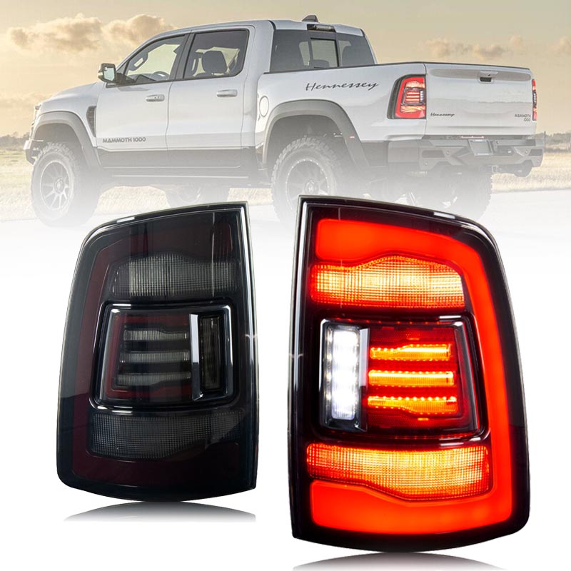 2009-2018 RAM 1500 2500 3500 LED Taillights Amber Sequential Turn Signal
