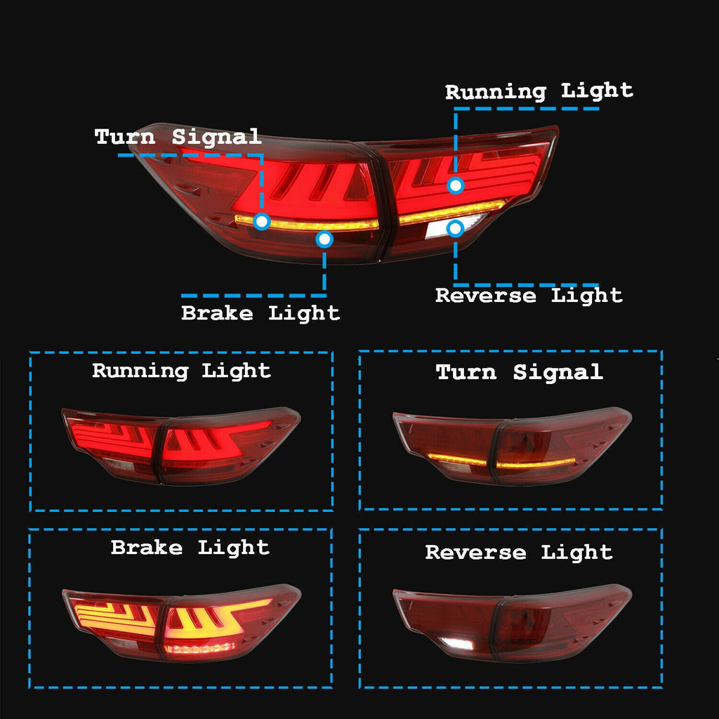 2014-2019 Toyota Highlander LED Taillights Assembly (pair)