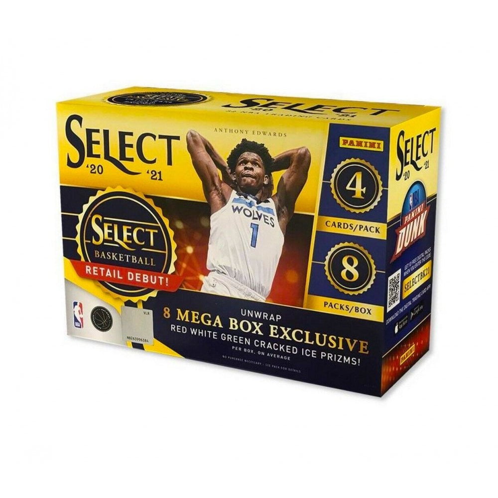 2020-21 Panini Select NBA Basketball Trading Cards Mega Box- Exclusive Cracked Ice Prizms | 32 Cards