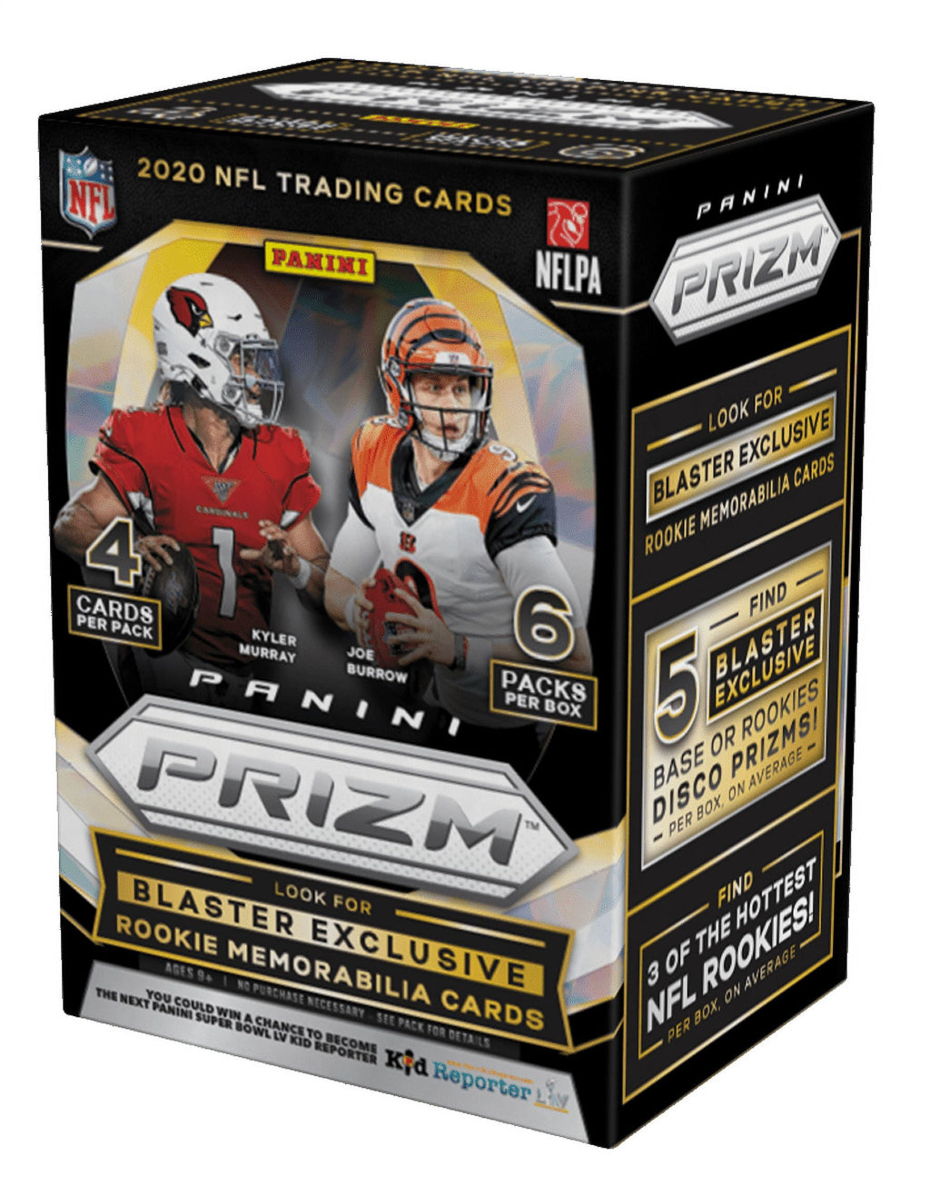 2020 Panini Prizm NFL Football Trading Cards Blaster Box- Feat. Rookies Tua Tagovailoa, Justin Herbert, Joe Burrow | 24 Cards | Blaster Exclusive Lazer Rookie Prizms
