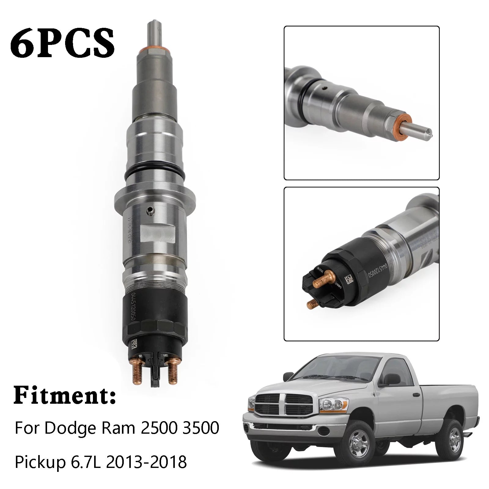 6PCS Common Rail Fuel Injector 0986435574 fit Dodge Cummins 6.7L 2013-2018