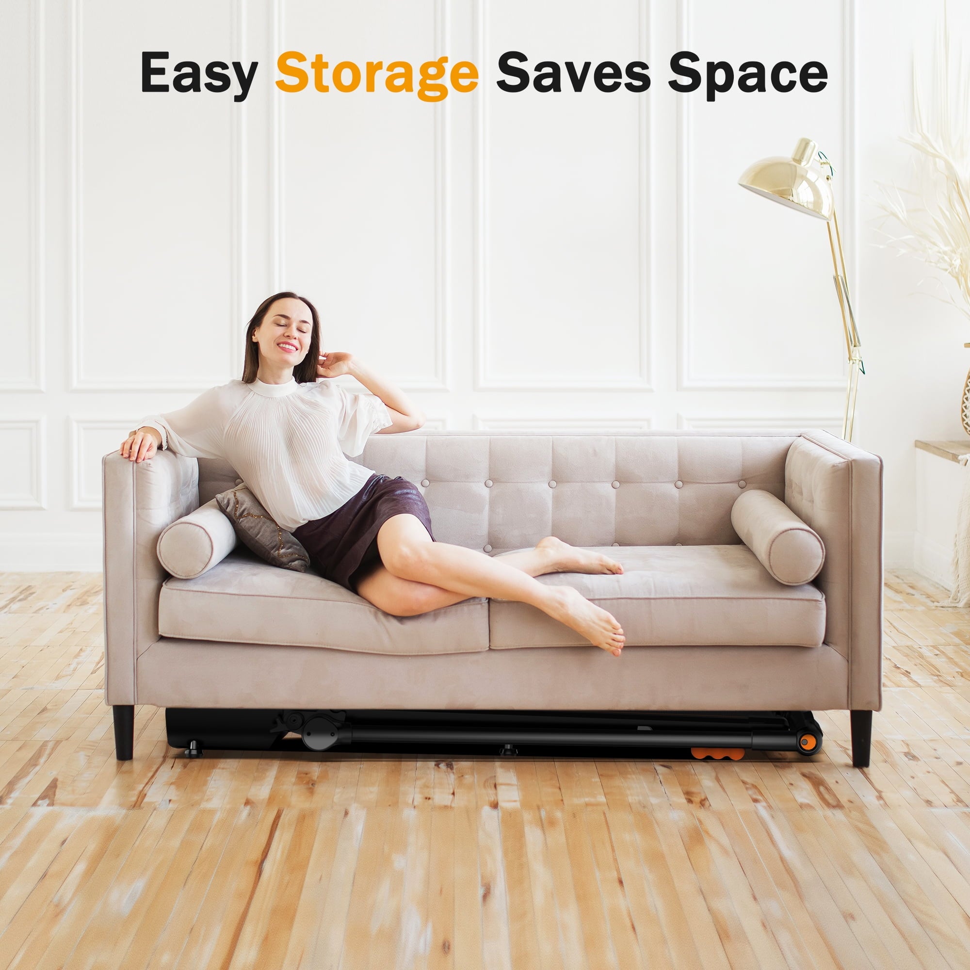 2 in 1 Walking Pad,Under Desk Treadmill for Home/Office, Neche Folding Treadmill 2.5HP with Remote,0.6-7.6mph