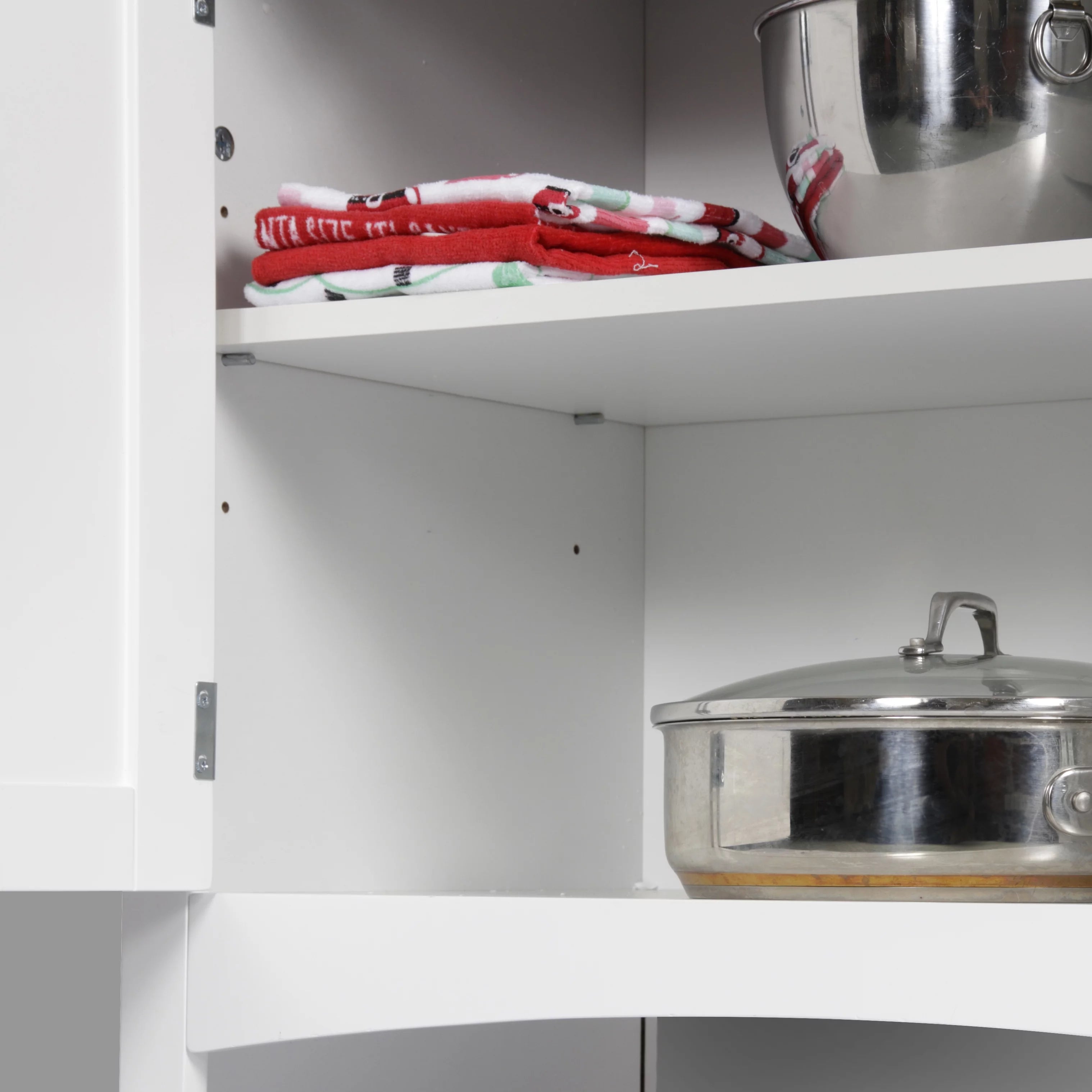 American Furniture Classics Microwave Kitchen Utility Cart Cabinet, White