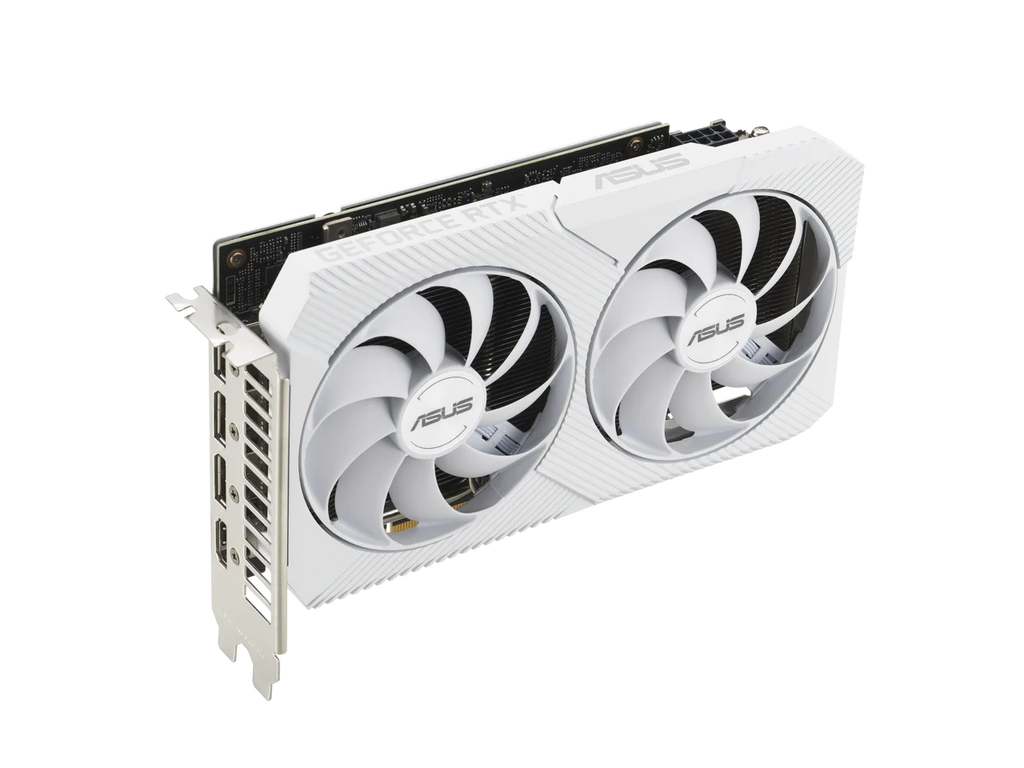 ASUS Dual GeForce RTX 3060 White OC Edition 12GB GDDR6 (PCIe 4.0, 12GB GDDR6, HDMI 2.1, DisplayPort 1.4a, 2-slot design, Axial-tech fan design, 0dB technology) DUAL-RTX3060-O12G-WHITE