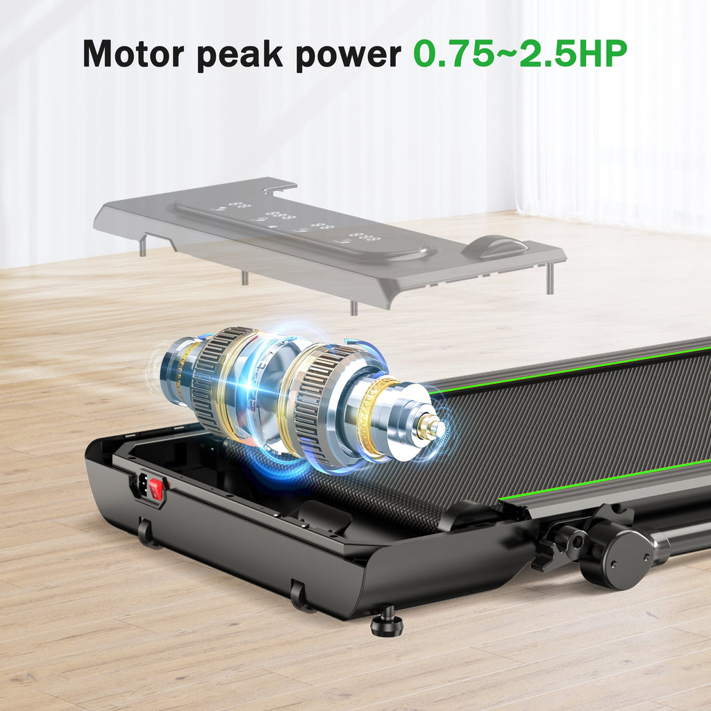 2 in 1 Walking Pad,Under Desk Treadmill for Home/Office, Neche Folding Treadmill 2.5HP with Remote,0.6-7.6mph