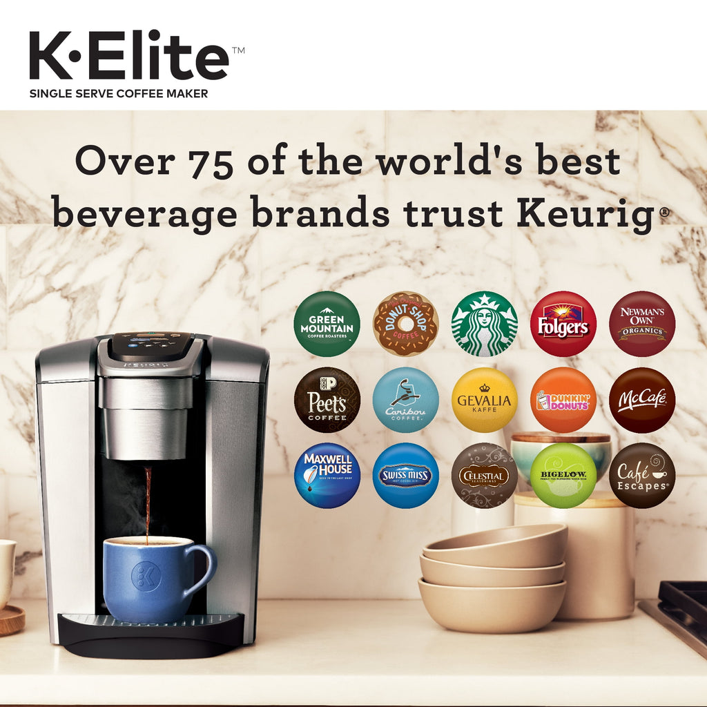 Keurig K-Elite, Single Serve K-Cup Pod Coffee Maker, Brushed Gold