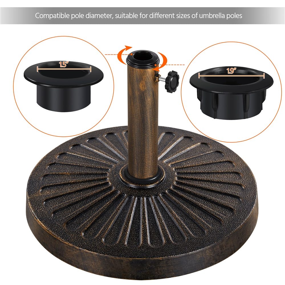 Alden Design 30 lbs Bronze Round Iron Patio Umbrella Base