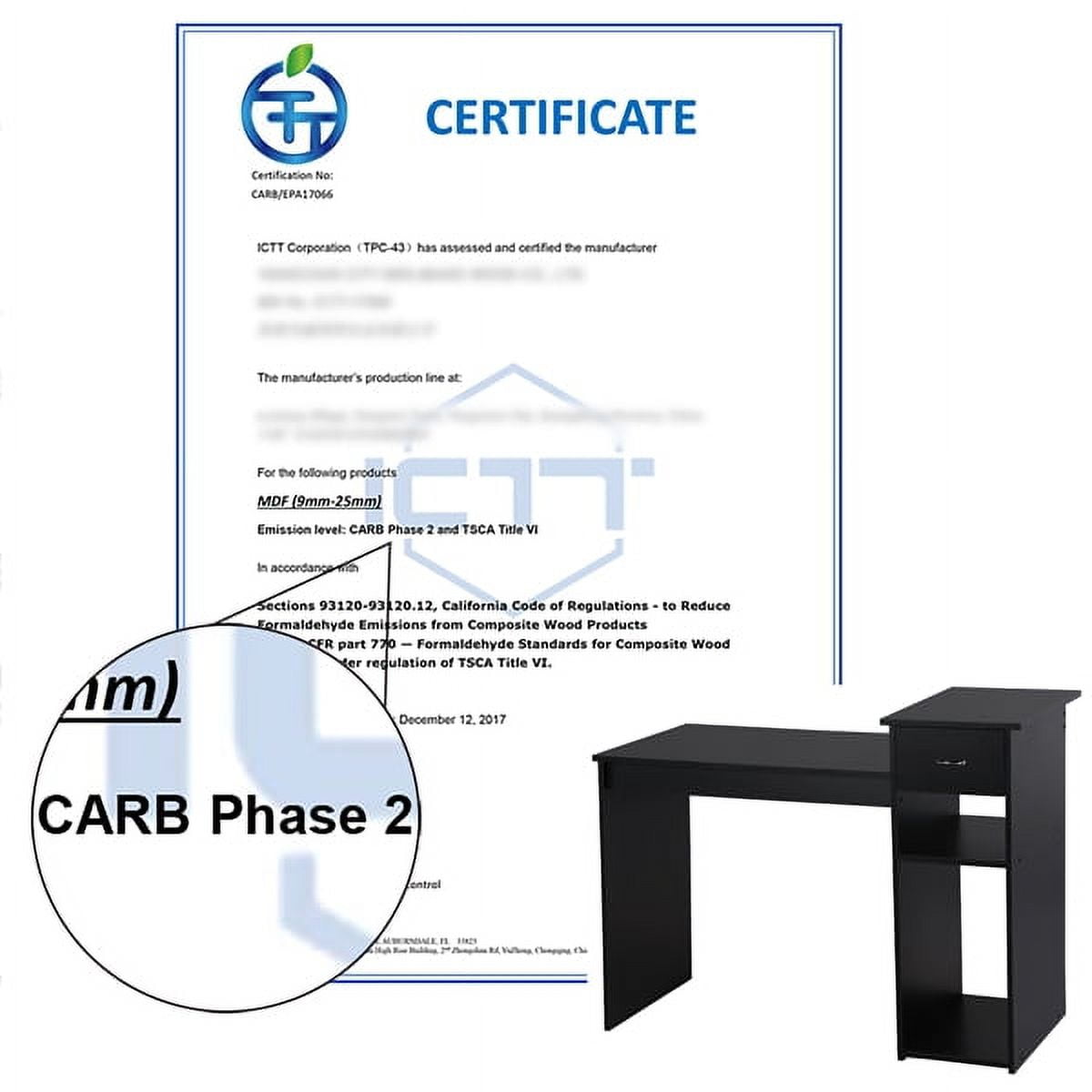 Alden Design Home Office Workstation Computer Desk with Drawer and Storage, White