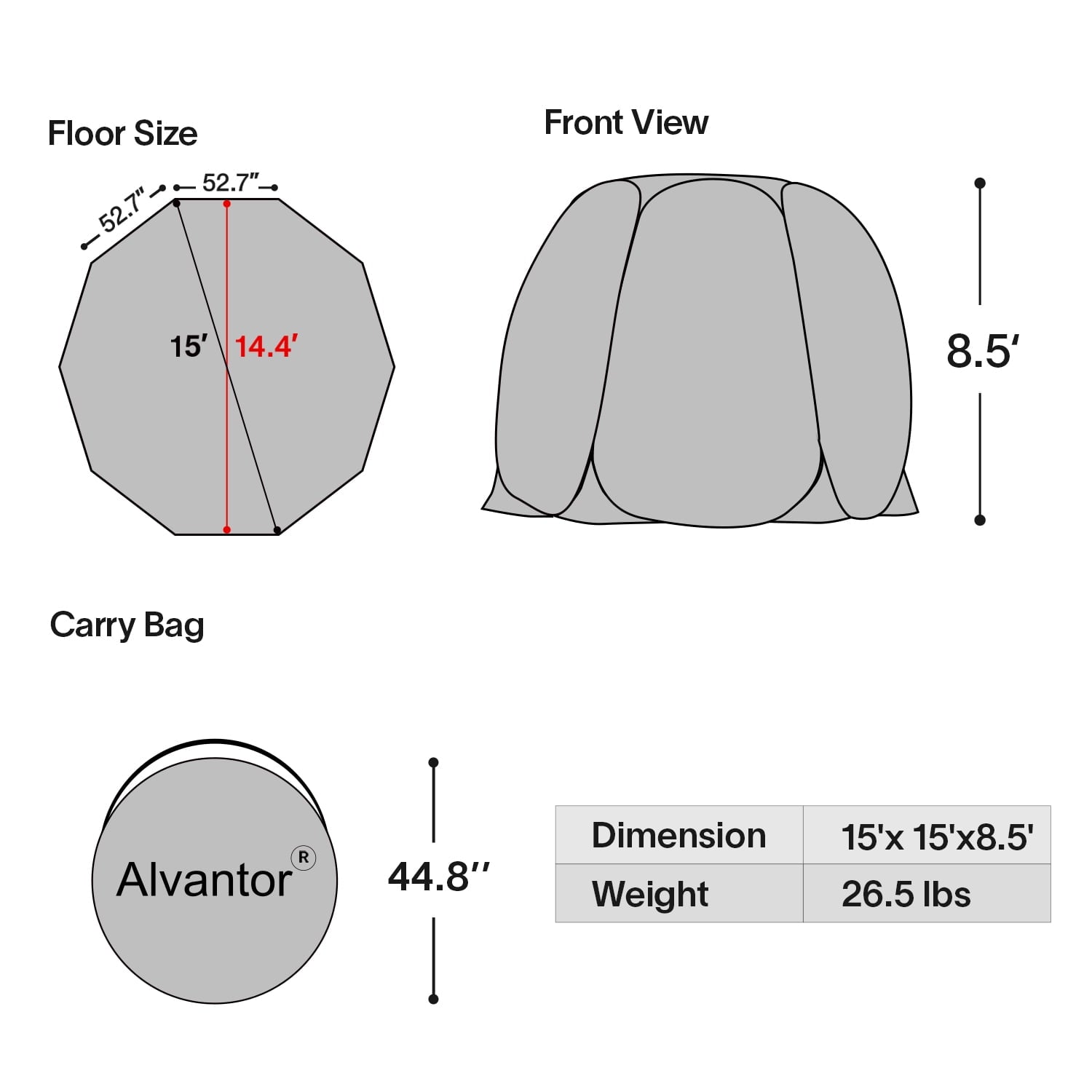 Alvantor Screen House Room Camping Tent Outdoor Canopy Dining Gazebo Pop Up Sun Shade Hexagon Shelter Mesh Walls Not Waterproof 10'x10' Beige