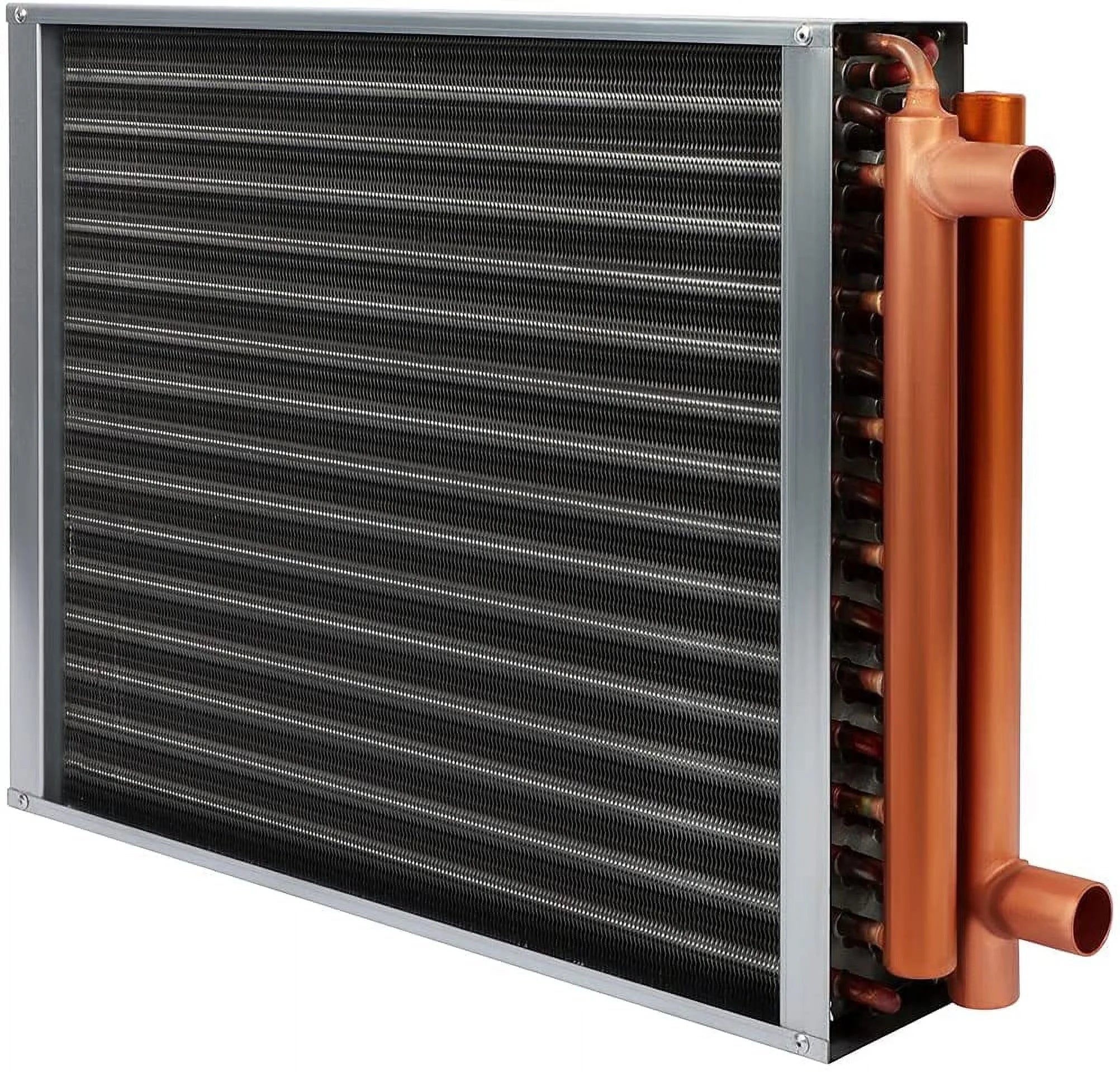 16"x18" Heat Exchanger Water To Air, Forced Air Heating with 1" Copper Ports Hot Water Coil for Outdoor Wood Furnaces, Residential Heating