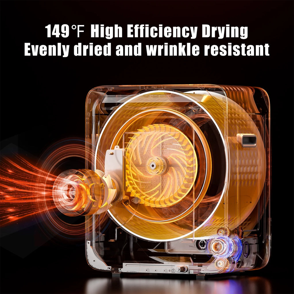 Auertech 850W, 1.6 Cu.ft. Electric Portable Dryer Compact Cloth Dryer, Stainless Steel Tub LCD Panel