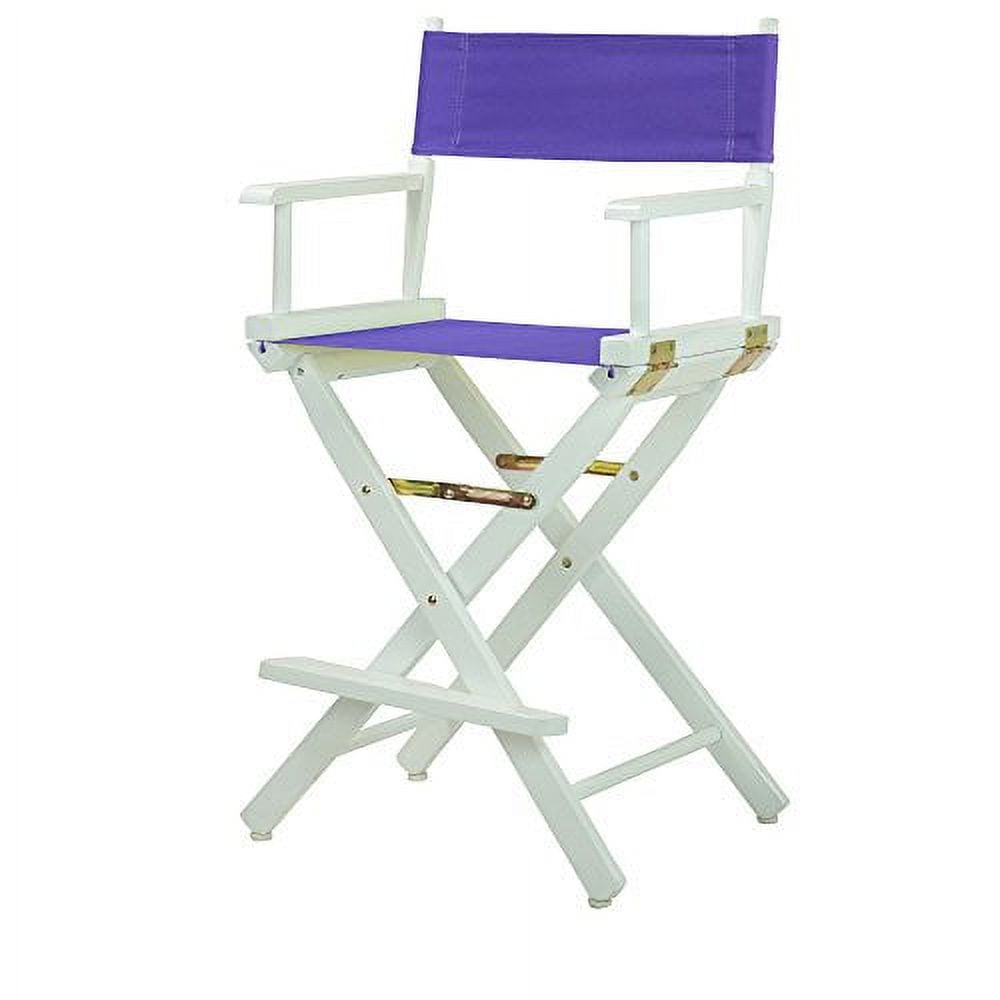 "24" Director's Chair White Frame-Purple Canvas"