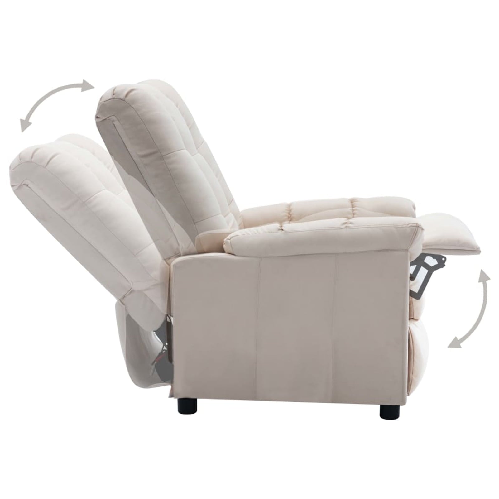 Anself Electric Recliner with Adjustable Footrest and Backrest Fabric Chair Cream for Elderly, Living Room 29.1 x 38.9 x 40.1 Inches (W x D x H)