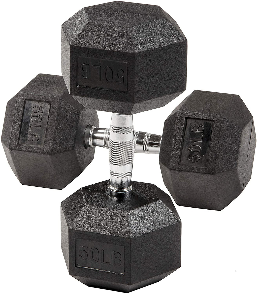 BalanceFrom Rubber Encased Hex Dumbbells, 20 Lbs. Pair