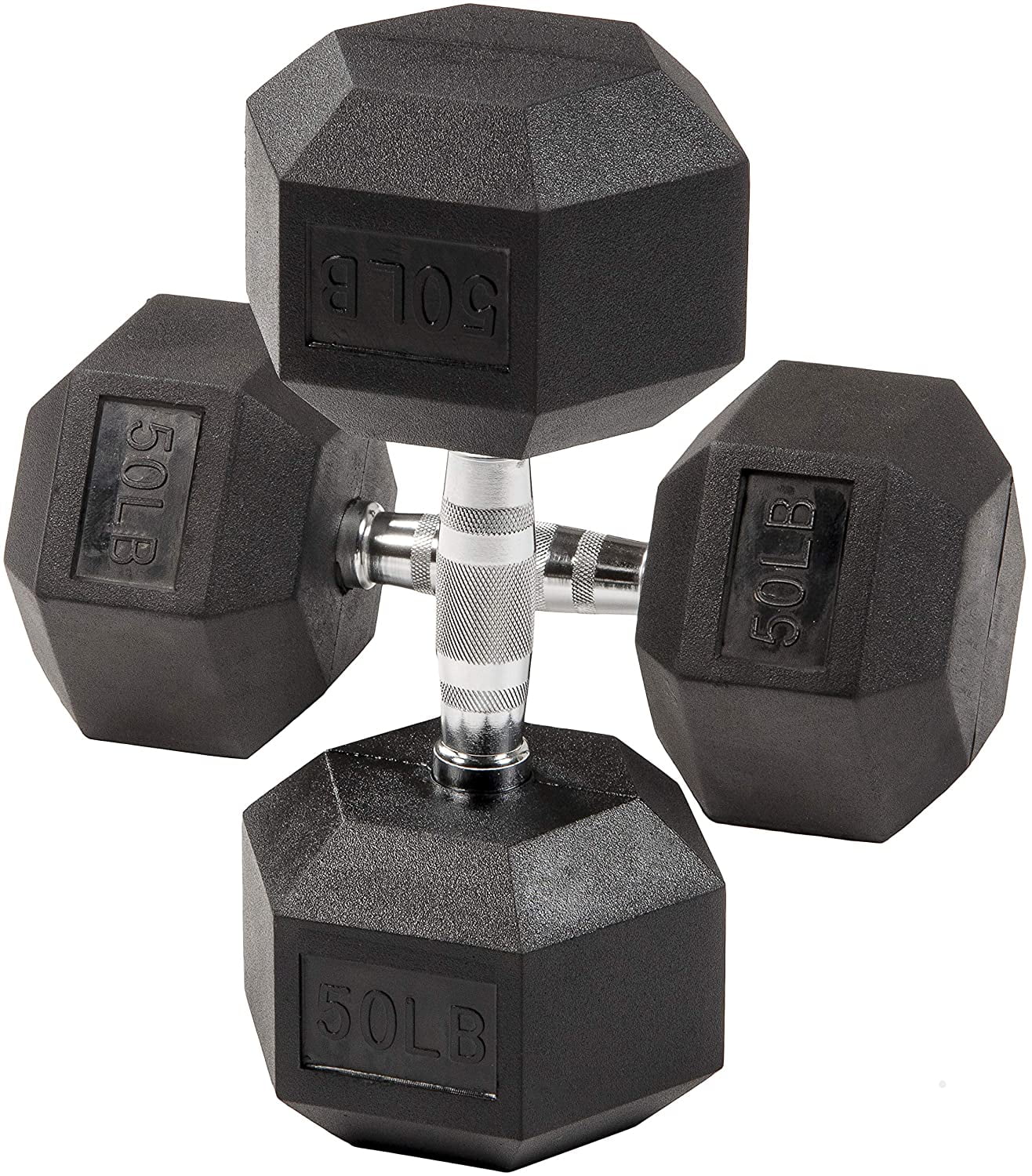 BalanceFrom Rubber Encased Hex Dumbbells, 20 Lbs. Pair