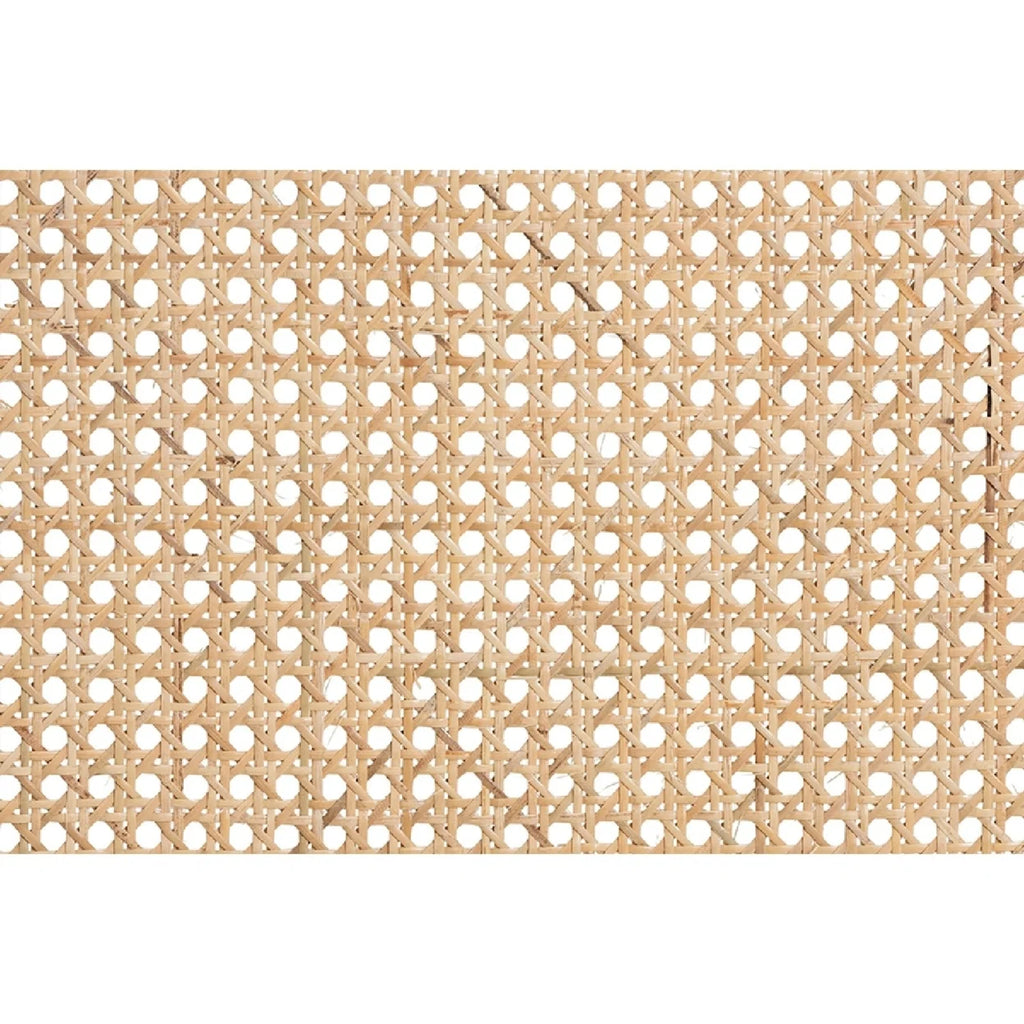 Baxton Studio Cambree Mid-Century Modern Brown Woven Rattan and Black Wood 2-Piece Cane Dining Chair Set